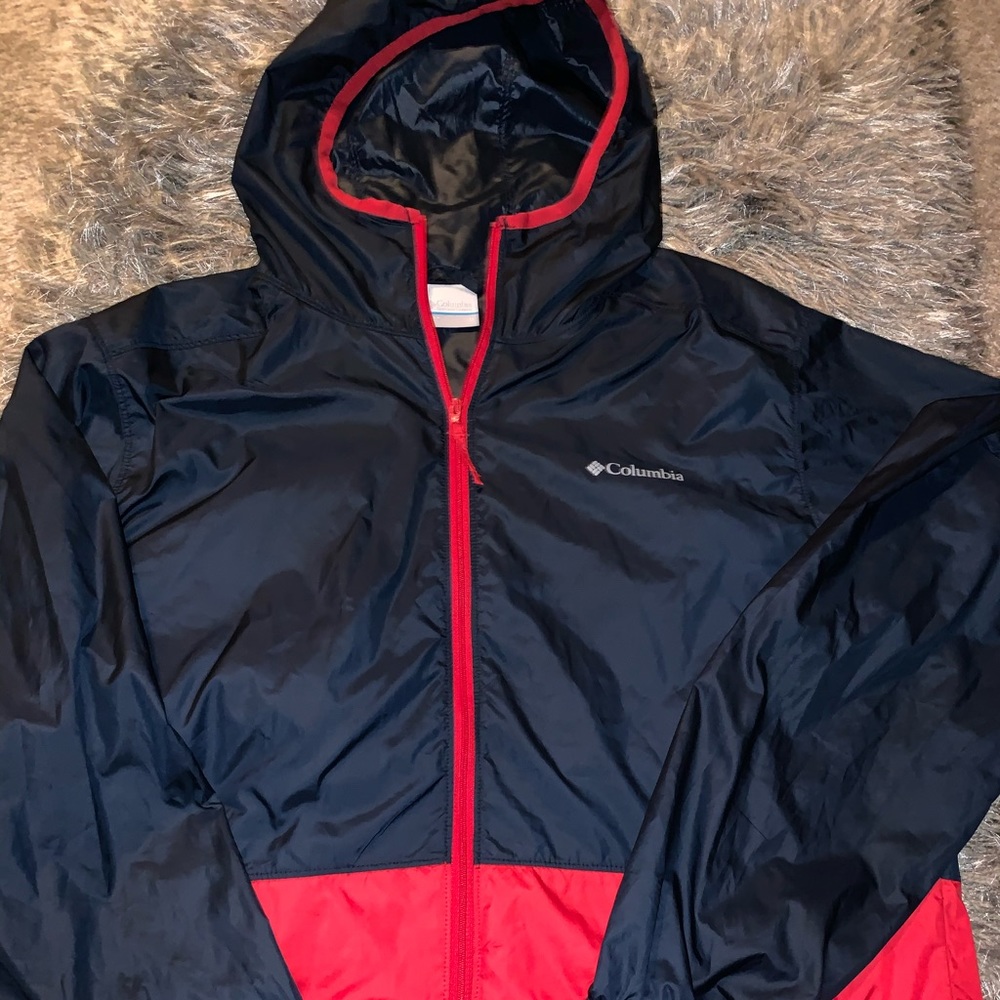 Blue & Red Columbia Windbreaker
